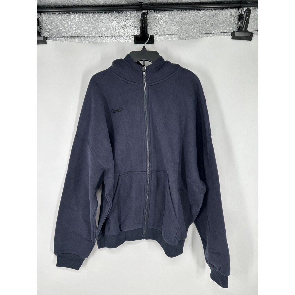 Comfrt Cloud Hoodie Large Navy Blue Full Zip Up Sweatshirt Jacket Weighted
